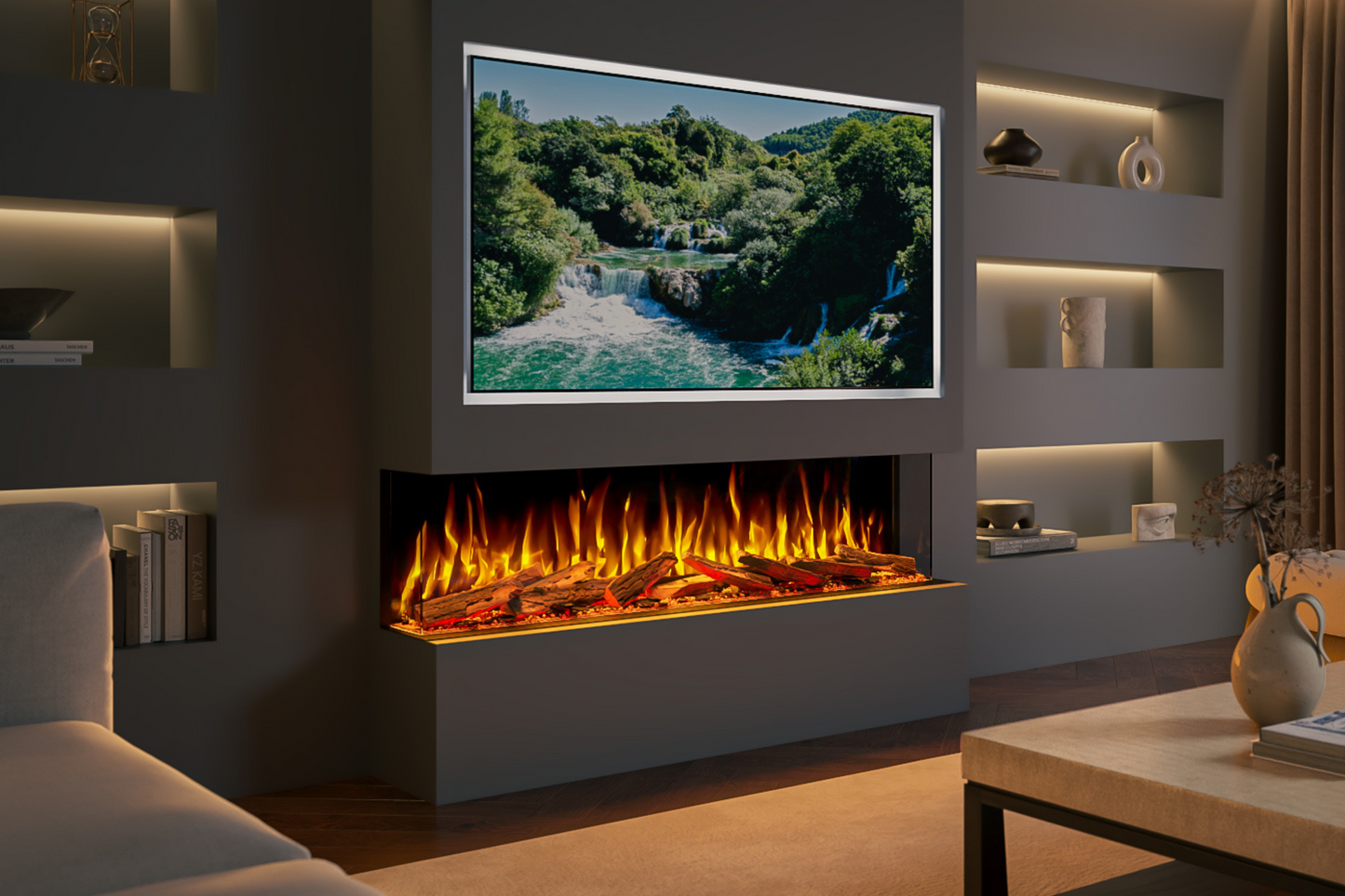 Evolution Fires Advance Series 1500 Media Wall Electric Fire
