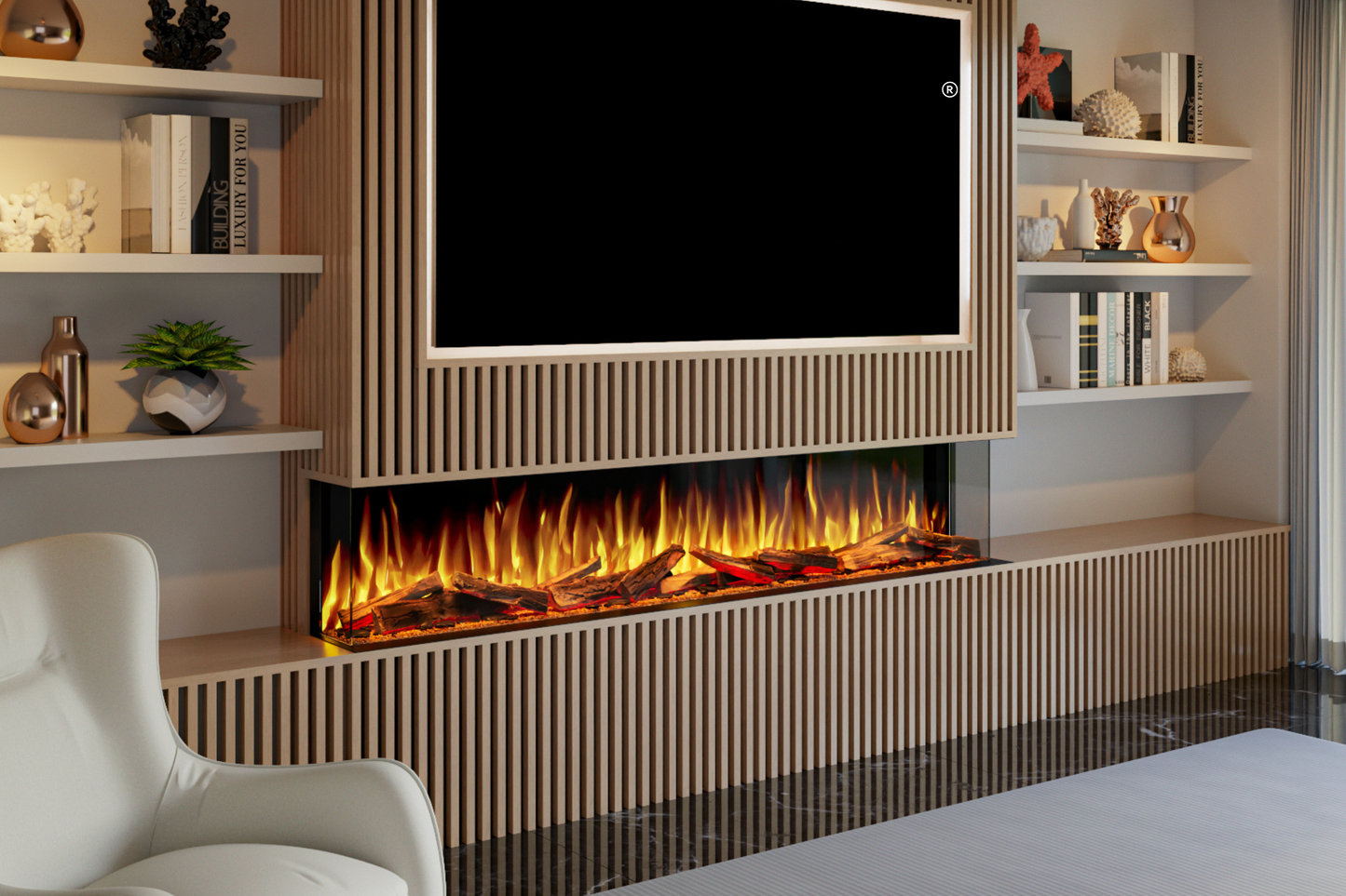 Evolution Fires Advance Series 1800 Media Wall Electric Fire