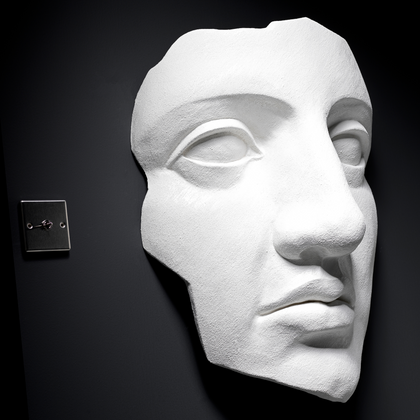Sculptural Face Wall Art – White