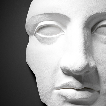 Sculptural Face Wall Art – White