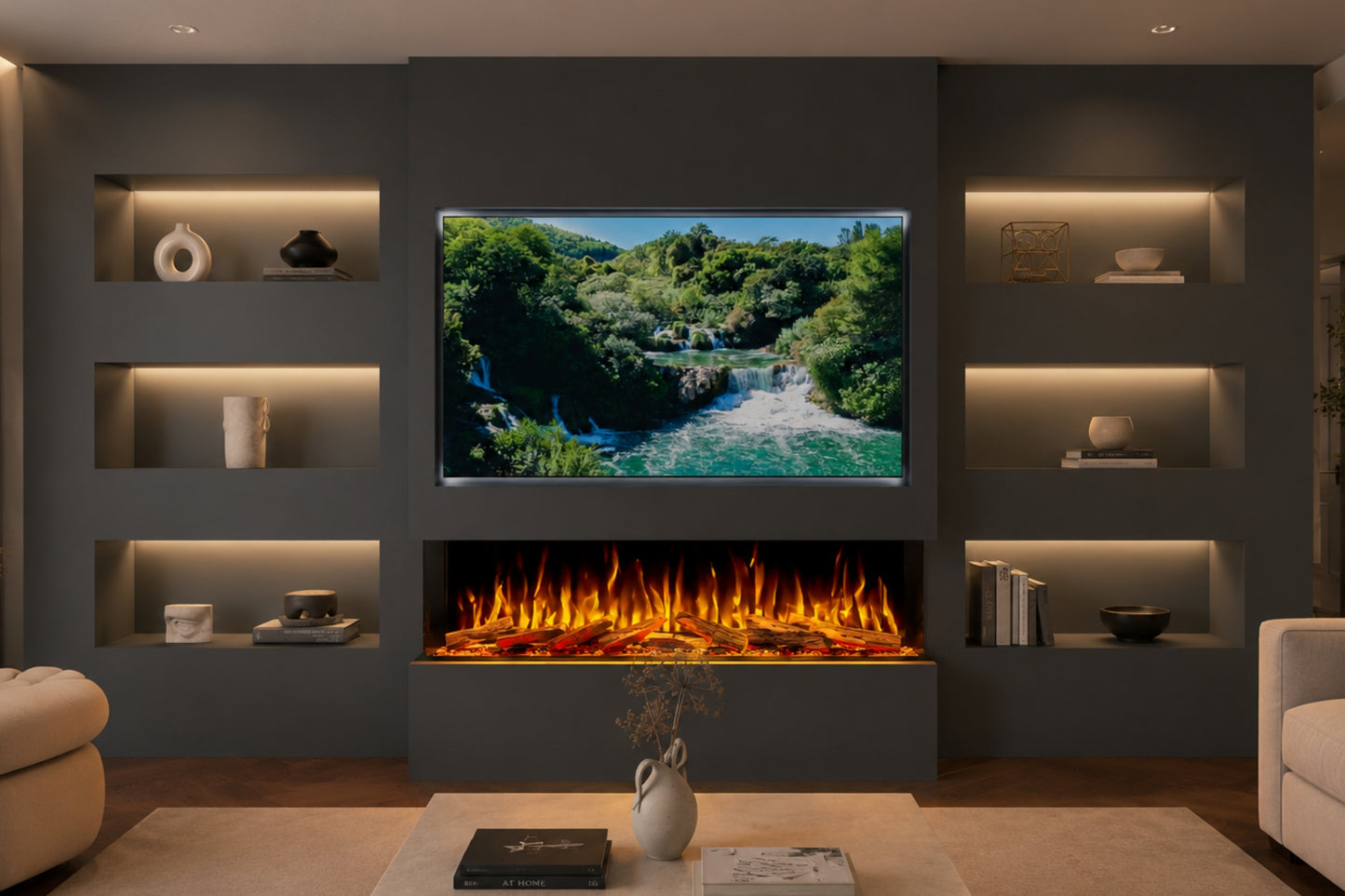 Evolution Fires Advance Series 1500 Media Wall Electric Fire