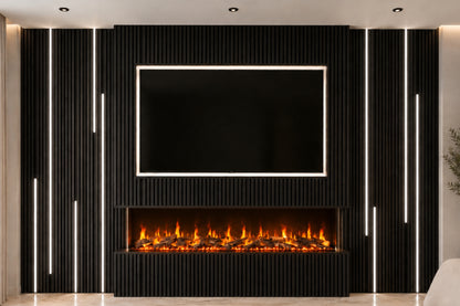 Evolution Fires Evervue 72 LCD Real Flame Media Wall Electric Fire