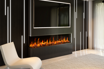 Evolution Fires Evervue 72 LCD Real Flame Media Wall Electric Fire