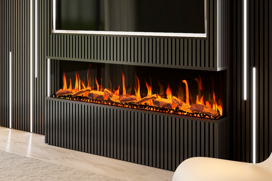 Evolution Fires Evervue 72 LCD Real Flame Media Wall Electric Fire