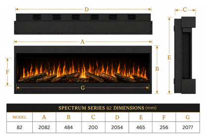 Evolution Fires Spectrum Series 82 Media Wall Electric Fire