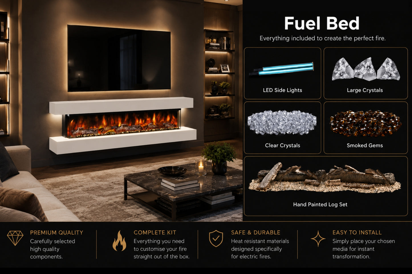 Studio Wall Mounted Electric Fireplace