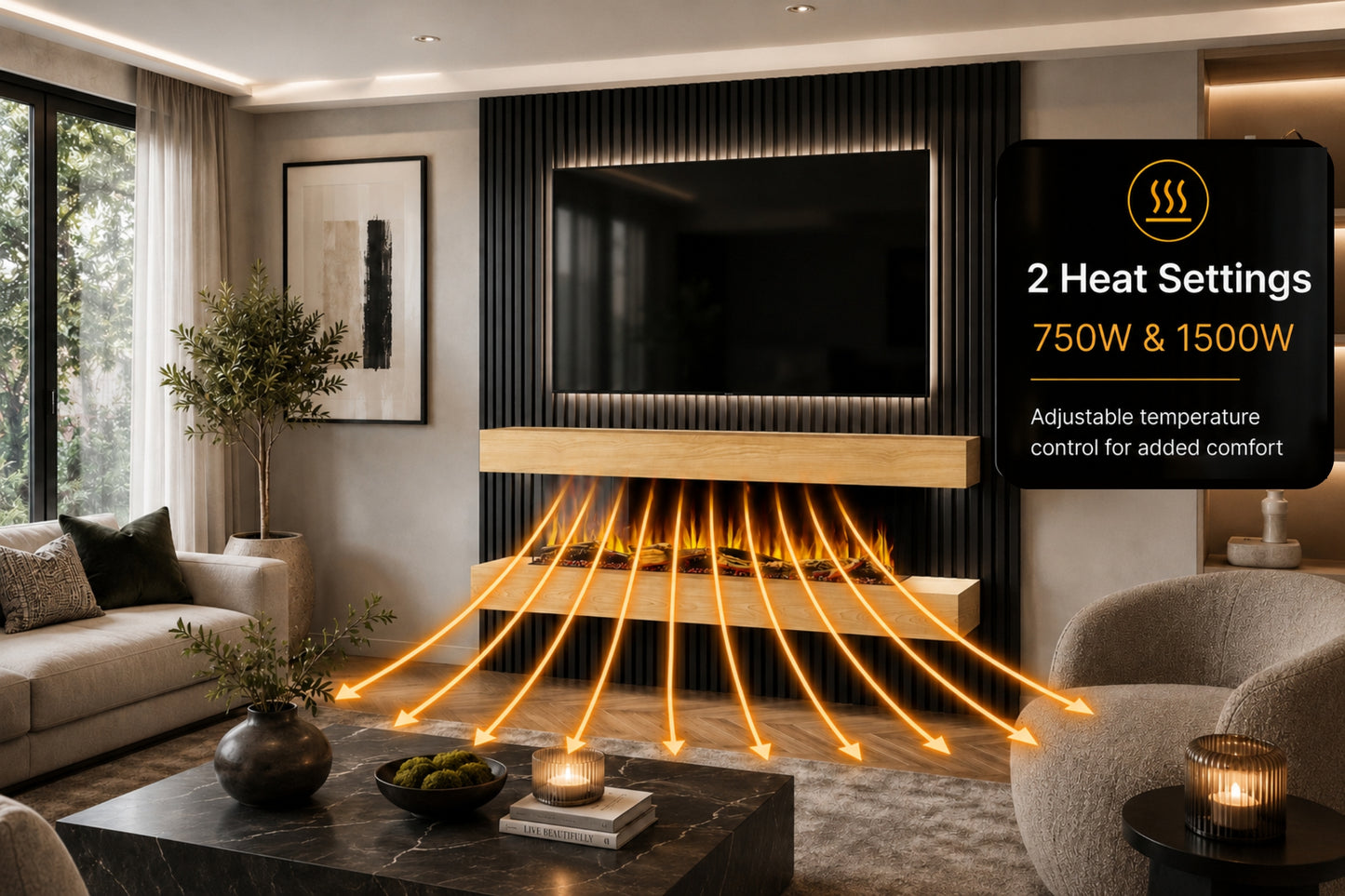 Studio Wall Mounted Electric Fireplace